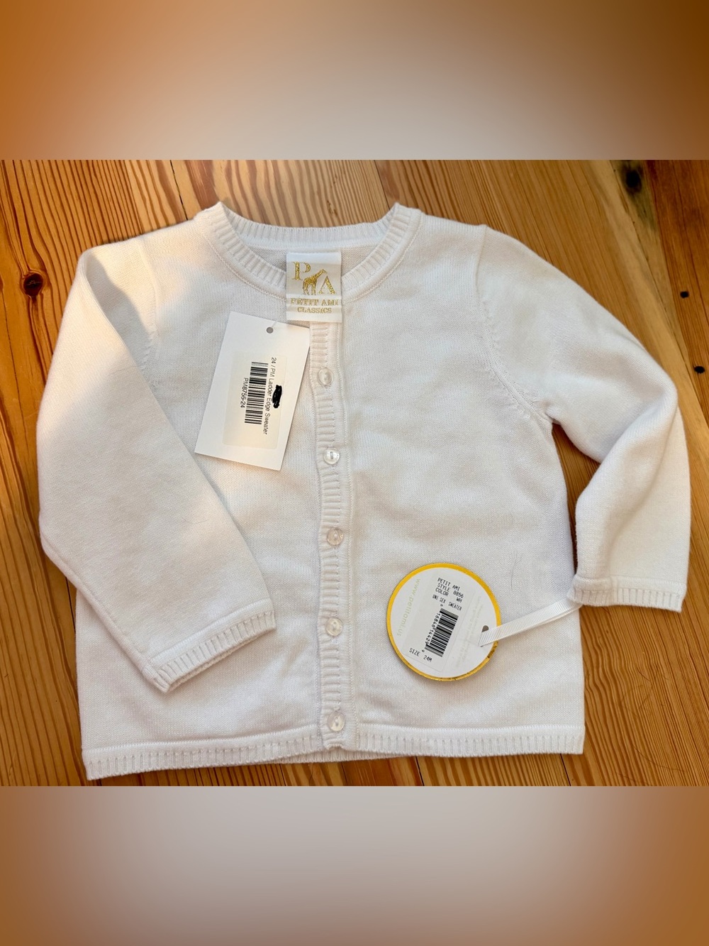 Petit Ami White Cardigan Sweater